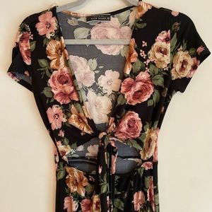 Cutout Floral Maxi Dress